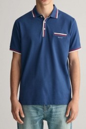 GANTPoloshirtKortemouwblauw