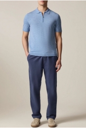 MAERZPoloshirtKortemouwblauw