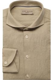 JohnMillerLinnenOverhemdlichtbruinEffen