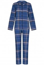 Blauweflanellendoorknooppyjama