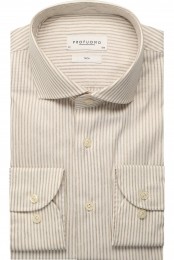 ProfuomoOverhemdkameelGestreept
