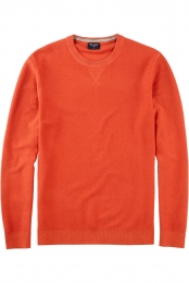 OLYMPCasualTruirondehalsbaksteenroodGestructureerd