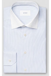 ETONOverhemdlichtblauwGestreept