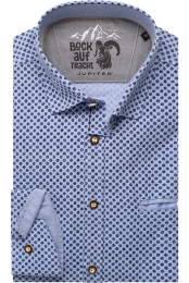 JupiterTraditioneeloverhemdmiddenblauwMotief