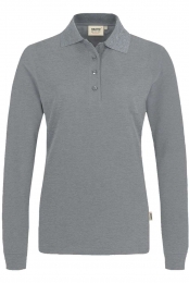 HAKRO215DamespoloshirtmetlangemouwengrijsMelange