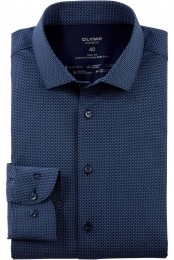 OLYMPLevelFivePerformanceClimateControlOverhemdmarineBedrukt