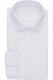 SeidenstickerOverhemdlichtblauwGestreept