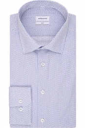 SeidenstickerOverhemdblauwBedrukt