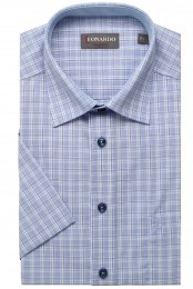 LeonardobyJupiterOverhemdKortemouwblauw