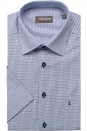 LeonardobyJupiterOverhemdKortemouwblauw