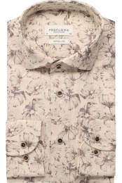 ProfuomoLinnenOverhemdbeigeBloemen