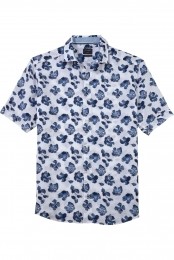 OLYMPCasualLinnenOverhemdwitBedrukt