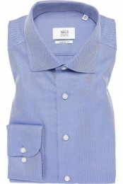 ETERNA1863OverhemdblauwHerringbone