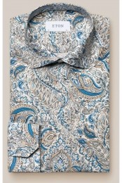 ETONOverhemdblauwPaisley