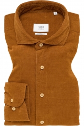 ETERNA1863ribfluwelenoverhemdbeige-bruinEffen