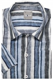 faktsLinnenOverhemdgrijsGestreept