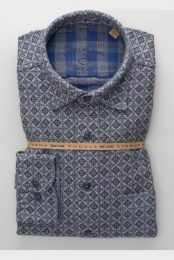 ETERNAFlanellenOverhemdmarineBedrukt