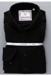 ETERNA1863LinnenOverhemdzwartEffen