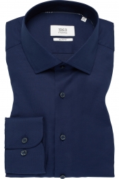 ETERNA1863OverhemdmarineGestructureerd