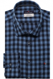 JupiterCasualOverhemdblauwzwartRuit