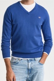 GANTTruiV-halsblauwEffen