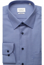 ETERNAOverhemdblauwGestructureerd