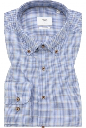 ETERNA1863FlanellenOverhemddonkerblauwRuit