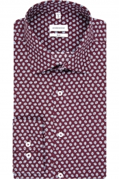 SeidenstickerOverhemddonkerroodBedrukt