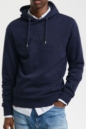 GANTHoodedSweatshirtdonkerblauwEffen