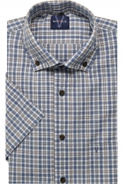 MarvelisCasualOverhemdKortemouwrookblauw