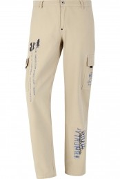 JanVanderstormCargobroekbeigeBedrukt