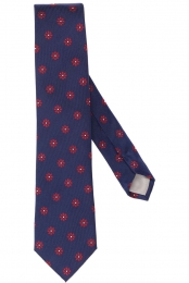 JacquesBrittStropdasblauwroodBloemen