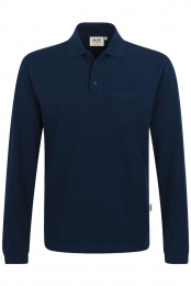 HAKRO809PoloshirtlangemouwnachtblauwEffen
