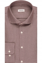 SeidenstickerOverhemdpruimGestructureerd