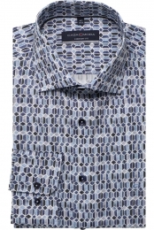 CasaModaOverhemdblauwBedrukt