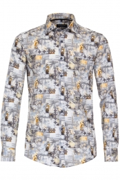 CasaModaCasualOverhemdblauwBedrukt