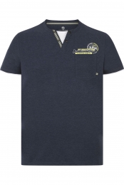 JanVanderstormT-ShirtHenleykraagdonkerblauwEffen