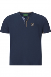 CharlesColbyT-ShirtHenleykraagdonkerblauwEffen