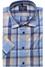 MarvelisCasualOverhemdKortemouwblauw