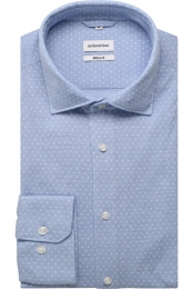 SeidenstickerJerseyshirtlichtblauwStippen