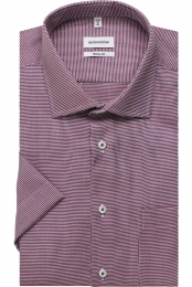 SeidenstickerOverhemdKortemouwpaars