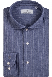 ThomasMaineFlanellenOverhemdblauwGestreept