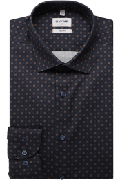 OLYMPLevelFiveOverhemdbruinMotief