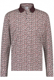 R2AmsterdamPoloshirtlangemouwroodwitMotief