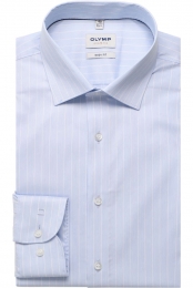 OLYMPLevelFiveOverhemdblauwKrijtstreep