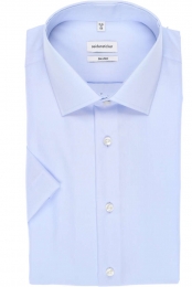 SeidenstickerOverhemdKortemouwblauw