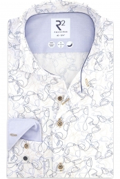 R2AmsterdamOverhemdblauwBedrukt