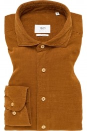 ETERNA1863ribfluwelenoverhemdbeige-bruinEffen