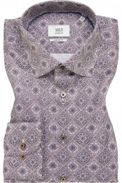 ETERNA1863OverhemdbeigebruinBedrukt