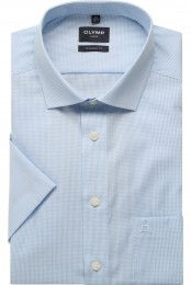 OLYMPLuxorOverhemdKortemouwlichtblauw